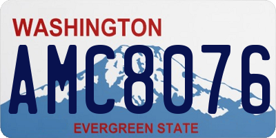 WA license plate AMC8076