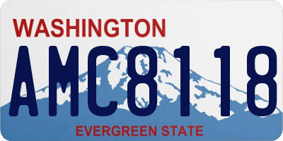 WA license plate AMC8118