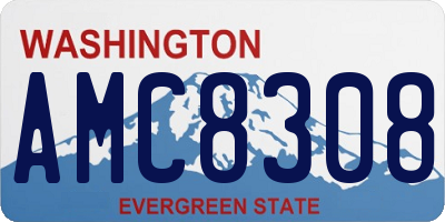 WA license plate AMC8308