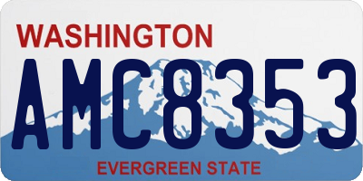 WA license plate AMC8353