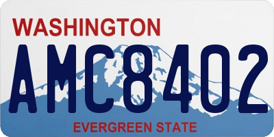 WA license plate AMC8402