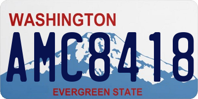 WA license plate AMC8418