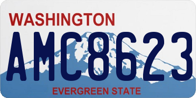 WA license plate AMC8623