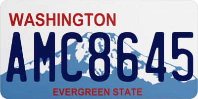 WA license plate AMC8645