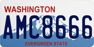WA license plate AMC8666