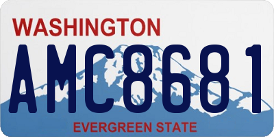WA license plate AMC8681