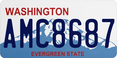WA license plate AMC8687