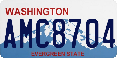 WA license plate AMC8704