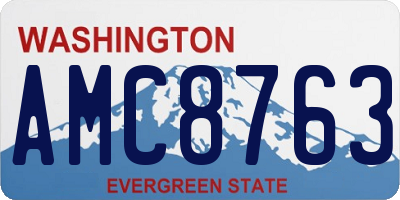 WA license plate AMC8763