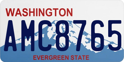 WA license plate AMC8765