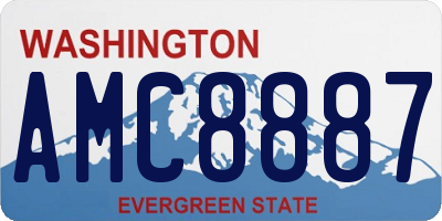 WA license plate AMC8887