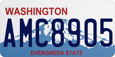 WA license plate AMC8905