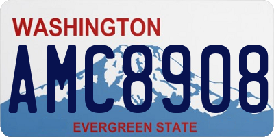 WA license plate AMC8908