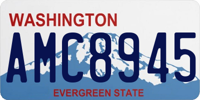 WA license plate AMC8945