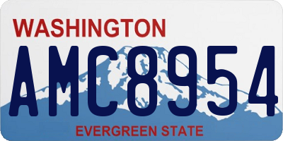 WA license plate AMC8954
