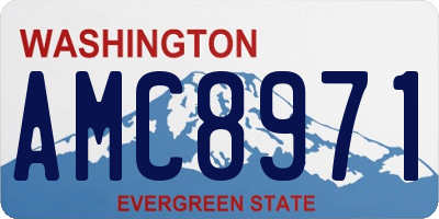 WA license plate AMC8971