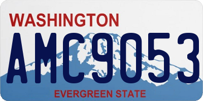 WA license plate AMC9053
