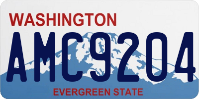 WA license plate AMC9204
