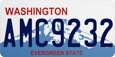 WA license plate AMC9232
