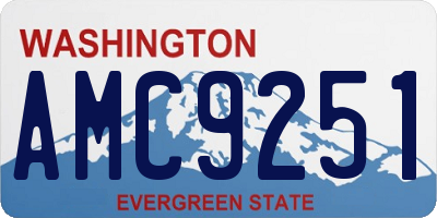 WA license plate AMC9251