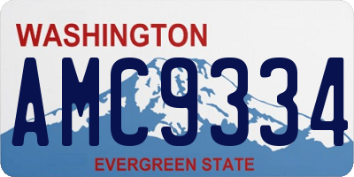 WA license plate AMC9334