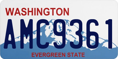 WA license plate AMC9361