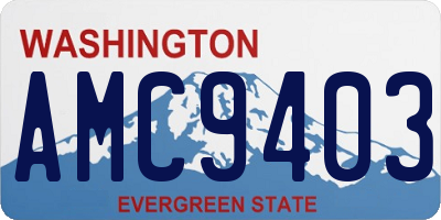WA license plate AMC9403