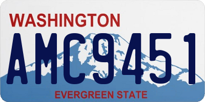 WA license plate AMC9451
