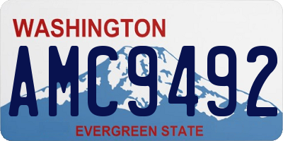 WA license plate AMC9492