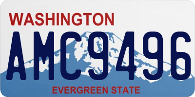 WA license plate AMC9496