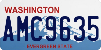 WA license plate AMC9635