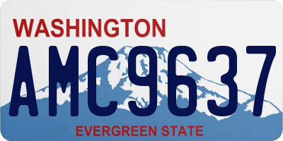 WA license plate AMC9637