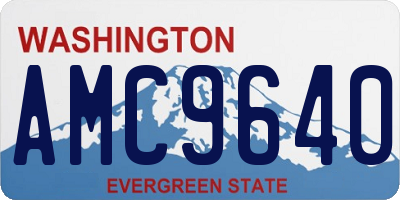WA license plate AMC9640
