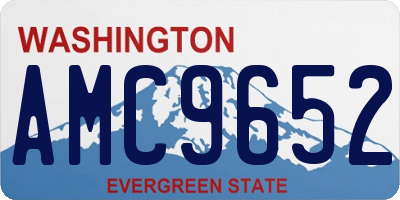 WA license plate AMC9652