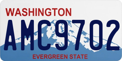 WA license plate AMC9702