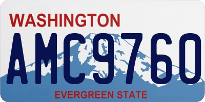 WA license plate AMC9760