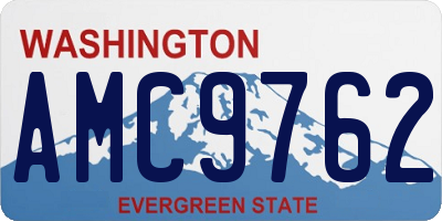WA license plate AMC9762