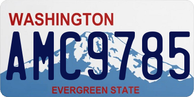 WA license plate AMC9785