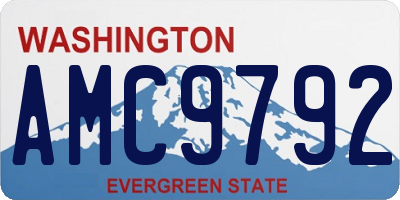 WA license plate AMC9792