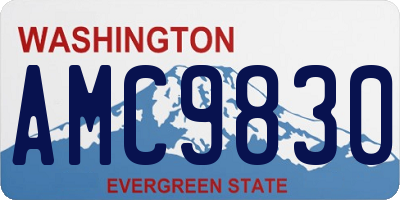 WA license plate AMC9830