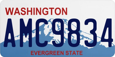 WA license plate AMC9834
