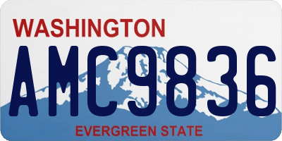 WA license plate AMC9836