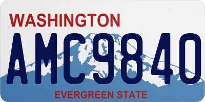 WA license plate AMC9840