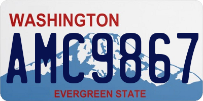 WA license plate AMC9867