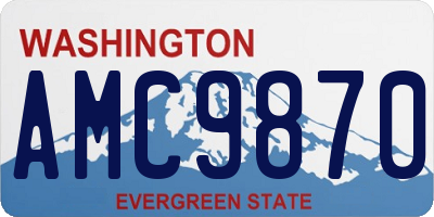 WA license plate AMC9870