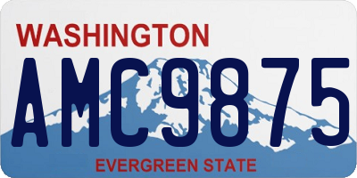 WA license plate AMC9875