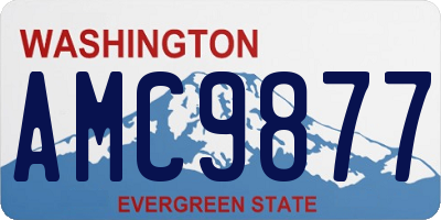 WA license plate AMC9877
