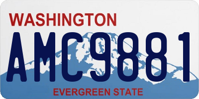 WA license plate AMC9881