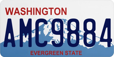 WA license plate AMC9884