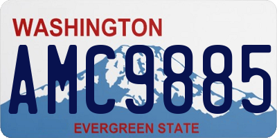 WA license plate AMC9885